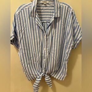 Beachlunchlounge Blue and White Striped Shirt